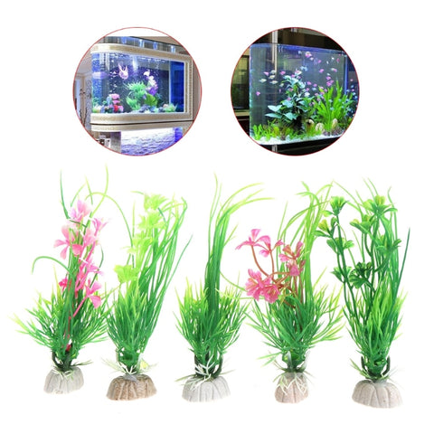 Image of Artificial Plastic Aquarium Plants Grass