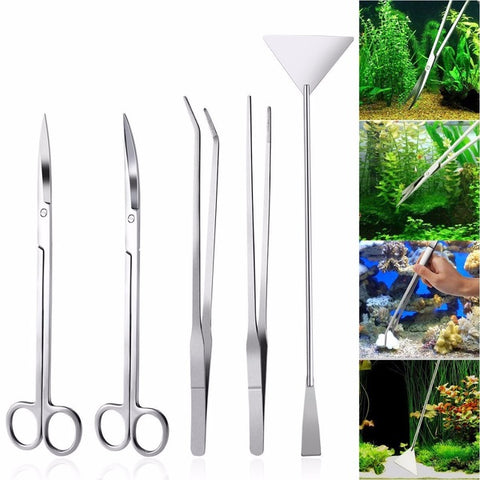 Image of 3/5Pcs Aquarium Stainless Steel Maintenance Tool