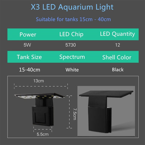 Image of Super Slim LED Aquarium Lights Clip-on 5W/10W/15W
