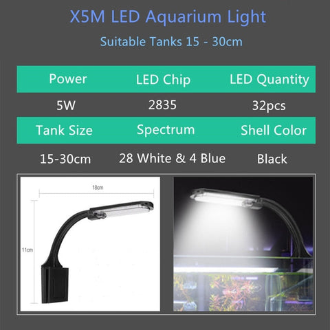 Image of Super Slim LED Aquarium Lights Clip-on 5W/10W/15W