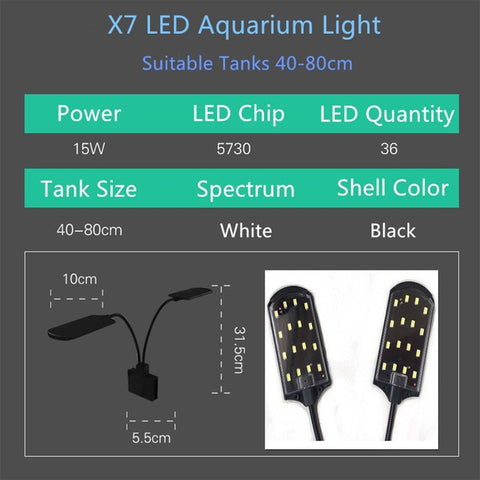 Image of Super Slim LED Aquarium Lights Clip-on 5W/10W/15W