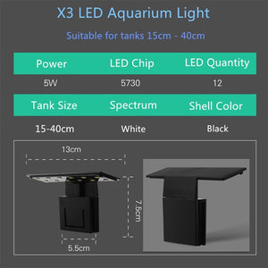 Super Slim LED Aquarium Lights Clip-on 5W/10W/15W